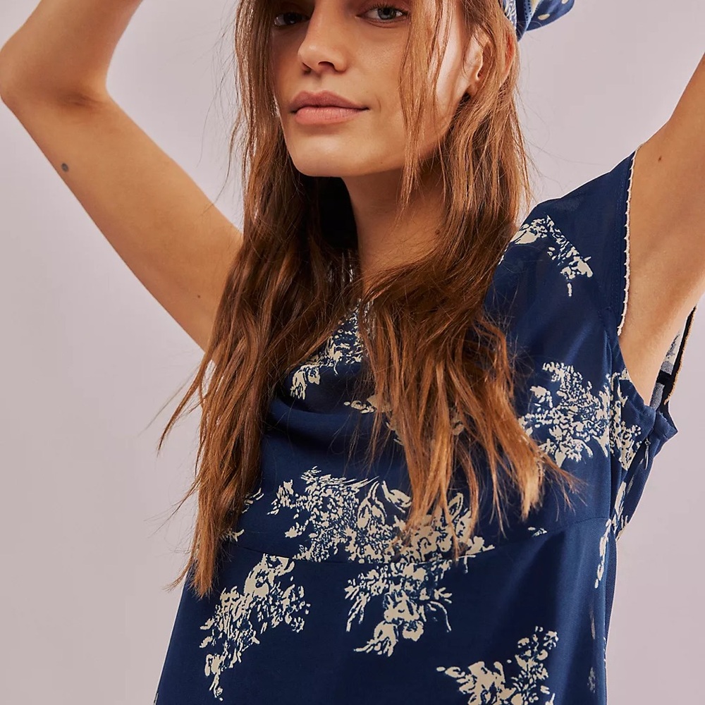 NWT Free Peopke Mazzy Mini Dress/L/Navy Combo - Picture 3 of 5